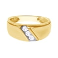 thumbnail image 1 of AFFY White Natural Diamond Accent Wedding Band Ring In 10k Yellow Gold (0.01 Cttw), 1 of 1
