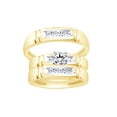 thumbnail image 1 of AFFY White Natural Diamond Accent Wedding & Engagement Trio Band Ring Set In 10k Yellow Gold (0.07 Cttw), 1 of 1