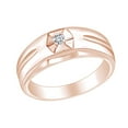 thumbnail image 1 of AFFY White Natural Diamond Accents Men's Wedding Band Ring 14K Solid Rose Gold (I-J Color, I2-I3 Clarity, 0.06 Cttw) Ring Size-8, 1 of 1