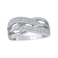 thumbnail image 1 of AFFY White Natural Diamond Alternating Crossover Promise Ring in 10k Solid Gold (0.33 Cttw) By, 1 of 1