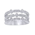 thumbnail image 1 of AFFY White Natural Diamond Alternating Geometric Three Row Engagement Ring in 10k Solid Gold (Ct), 1 of 1