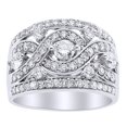 thumbnail image 1 of AFFY White Natural Diamond Anniversary Band Ring in 14k White Gold (0.75 Cttw), 1 of 1