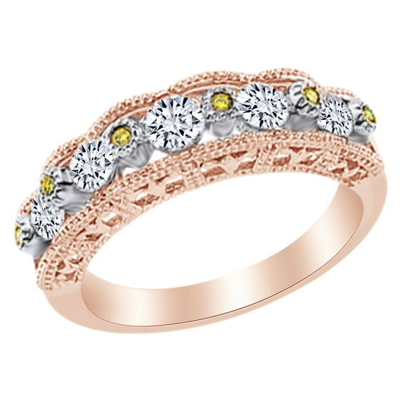 White Natural Diamond Anniversary Band Ring in 14k White Gold (0.75 Cttw)