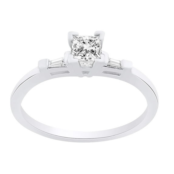 AFFY White Natural Diamond Anniversary Band Ring in 14k White Gold (0.75 Cttw)