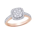 thumbnail image 1 of AFFY White Natural Diamond Anniversary Cluster Ring In 14k Rose Gold (0.62 Cttw), 1 of 1