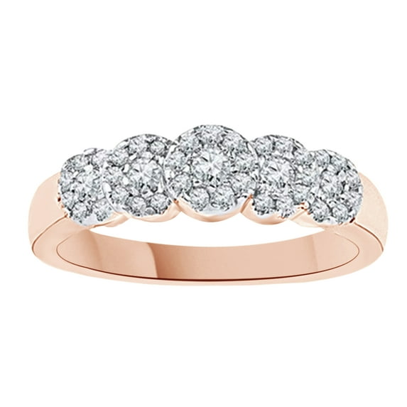 AFFY White Natural Diamond Anniversary Ring In 10k Rose Gold (0.33 Cttw)