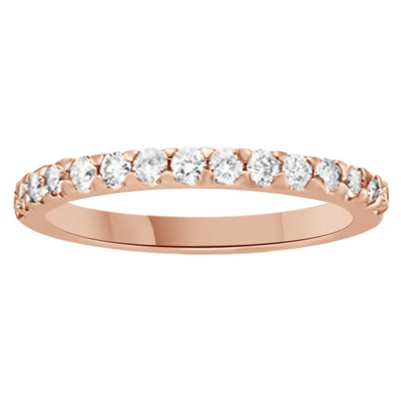 AFFY White Natural Diamond Anniversary Ring In 10k Rose Gold (0.5 Cttw)