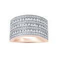 thumbnail image 1 of AFFY White Natural Diamond Anniversary Ring In 10k Rose Gold (1 Cttw), 1 of 1