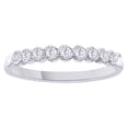 thumbnail image 1 of AFFY White Natural Diamond Anniversary Ring In 10k White Gold (0.2 Cttw), 1 of 1