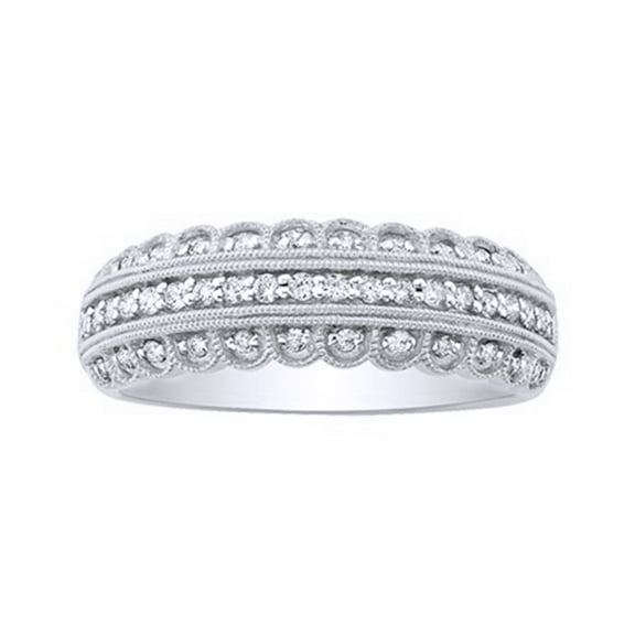 AFFY White Natural Diamond Anniversary Ring In 10k White Gold (0.25 Cttw)