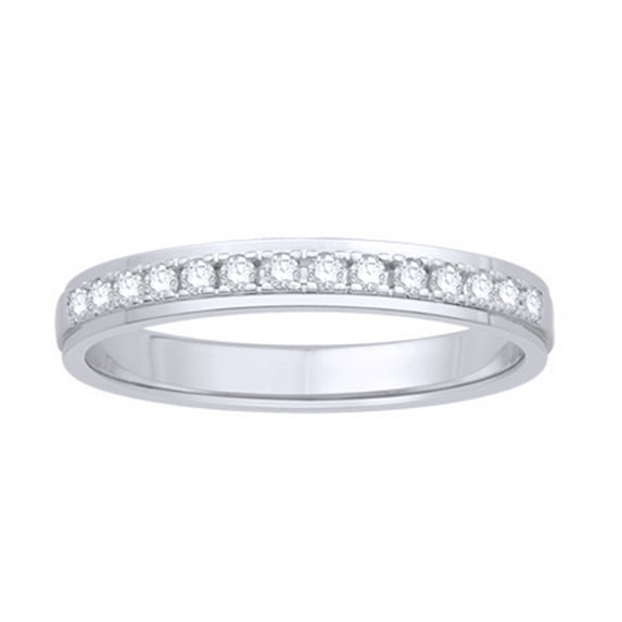 AFFY White Natural Diamond Anniversary Ring In 10k White Gold (0.33 Cttw)