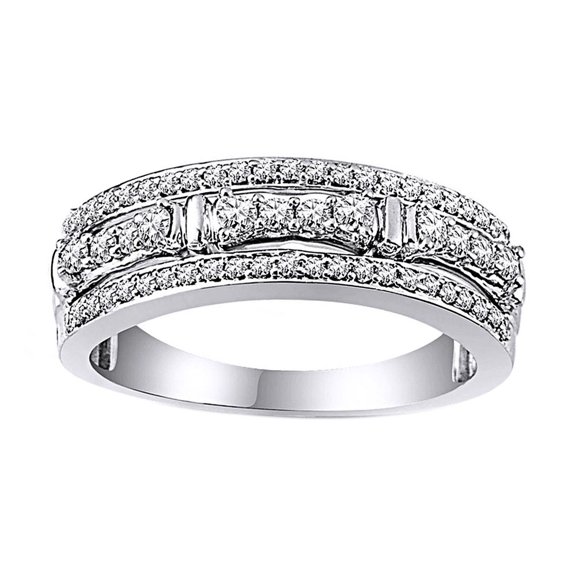 AFFY White Natural Diamond Heart Cluster Ring In 14k Rose Gold (0.5 ...
