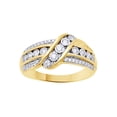 thumbnail image 1 of AFFY White Natural Diamond Anniversary Ring In 10k Yellow Gold (0.33 Cttw), 1 of 1