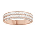 thumbnail image 1 of AFFY White Natural Diamond Anniversary Ring In 14k Rose Gold (1 Cttw), 1 of 1