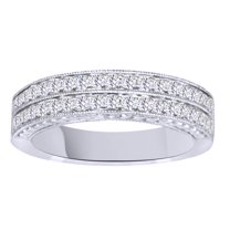 AFFY White Natural Diamond Anniversary Ring In 14k White Gold (0.5 Cttw)