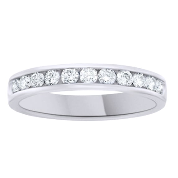 AFFY White Natural Diamond Anniversary Ring In 14k White Gold (0.5 Cttw)