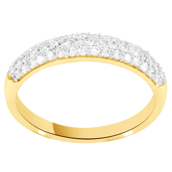 AFFY White Natural Diamond Anniversary Ring In 14k Yellow Gold (0.5 Cttw)