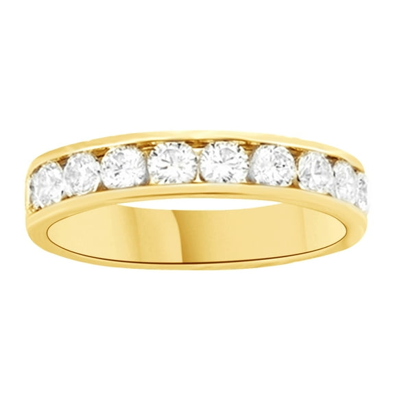 AFFY White Natural Diamond Anniversary Ring In 14k Yellow Gold (0.5 Cttw)
