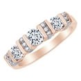 thumbnail image 1 of AFFY White Natural Diamond Anniversary Two Tone Band Ring in 14k Rose Gold (0.75 Cttw) Ring Size : 11.5, 1 of 1