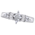 thumbnail image 1 of White Natural Diamond Baguette Fan Ring in 10k White Gold (0.25 Cttw), 1 of 1