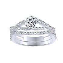 AFFY White Natural Diamond Band Ring In 14k White Gold (0.96 Cttw)