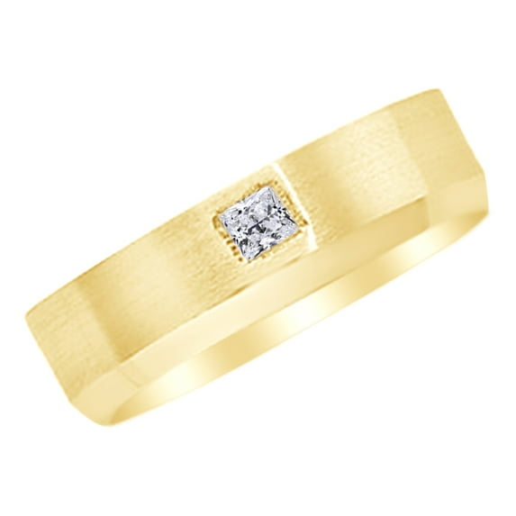 AFFY White Natural Diamond Band Ring in 14k Yellow Gold (0.17 Cttw) Ring Size : 11.5