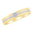 thumbnail image 1 of AFFY White Natural Diamond Band Two Tone Ring in 14k Yellow Gold (0.05 Cttw) Ring Size : 7, 1 of 1
