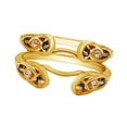 thumbnail image 1 of White Natural Diamond & Blue Sapphire Enhancer Ring Guard Wedding Ring in 10k Two-Tone Yellow Gold (0.24 Cttw), 1 of 1