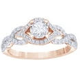 thumbnail image 1 of AFFY White Natural Diamond Braid Split Shank Engagement Ring in 10K Rose Gold (0.62 cttw), 1 of 1