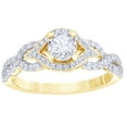 thumbnail image 1 of AFFY White Natural Diamond Braid Split Shank Engagement Ring in 10K Yellow Gold (0.62 cttw), 1 of 1