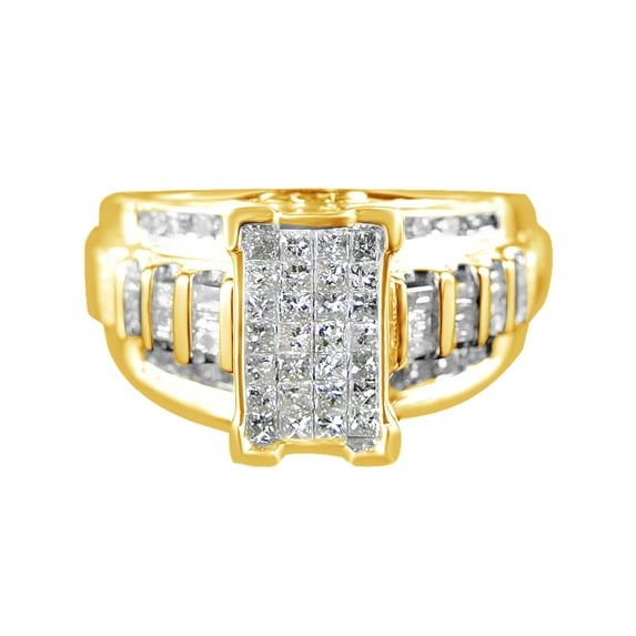 AFFY White Natural Diamond Bridal Ring In 10k Yellow Gold (1 Cttw)