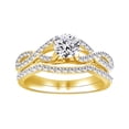 thumbnail image 1 of AFFY White Natural Diamond Bridal Ring Set In 14k Yellow Gold (1 Cttw), 1 of 1