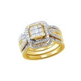 thumbnail image 1 of AFFY White Natural Diamond Bridal Set Ring In 10k Yellow Gold (1 Cttw), 1 of 1