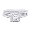 thumbnail image 1 of AFFY White Natural Diamond Bridal Solitaire Halo Band Ring In 10k White Gold (0.55 Cttw), 1 of 1