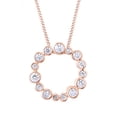 thumbnail image 1 of AFFY White Natural Diamond Bubble Wreath Pendant Necklace In 14K Solid Rose Gold (3/4 Ct), 1 of 1