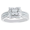 thumbnail image 1 of AFFY White Natural Diamond Butterfly Frame Engagement Ring in 10k White Gold (0.62 Cttw) By, 1 of 1