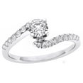 thumbnail image 1 of AFFY White Natural Diamond Bypass Engagement Ring in 14K White Gold (0.5 cttw), 1 of 1