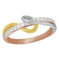 thumbnail image 1 of AFFY White Natural Diamond Bypass Loop Promise Ring in 10K Tri-Tone Solid Gold, 1 of 1