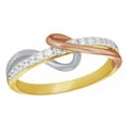 thumbnail image 1 of AFFY White Natural Diamond Bypass Loop Promise Ring in 10K Tri-Tone Solid Gold, 1 of 1