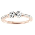 thumbnail image 1 of AFFY White Natural Diamond Cathedral Two Stone Ring In 14k Rose Gold (0.38 Cttw), 1 of 1