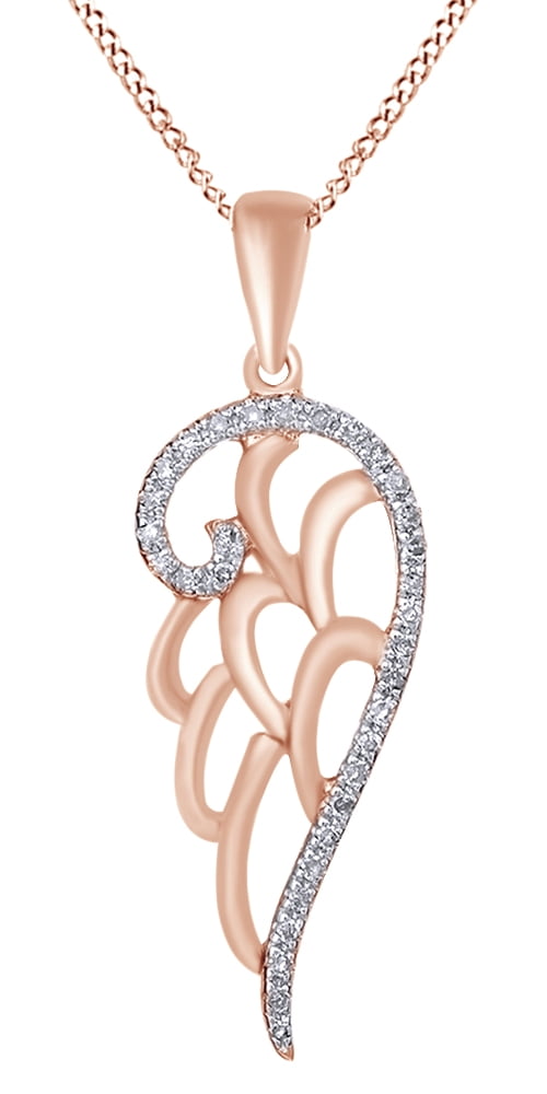 925 Sterling Silver Guardian Angel Wing Pendant & Earring Set - Filigree Design With Rolo Chain & Leverback
