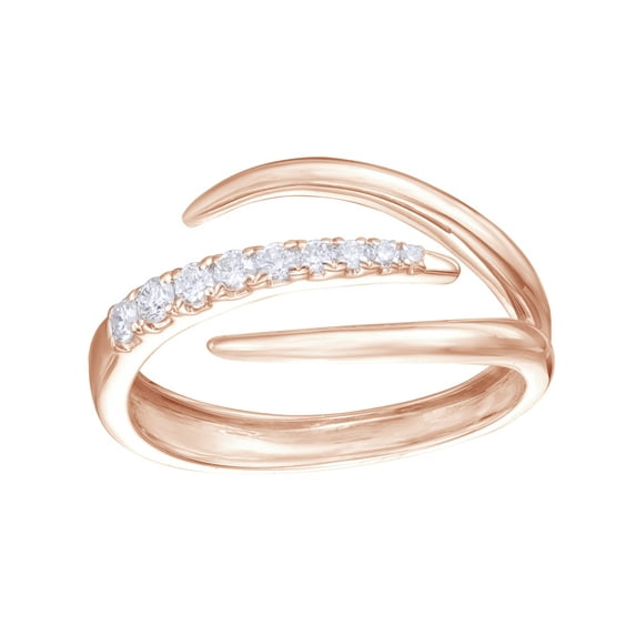 AFFY White Natural Diamond Claw Ring in 10k Rose Gold