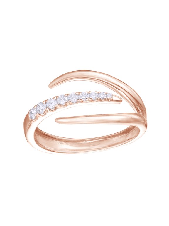 White Natural Diamond Claw Ring in 10k Rose Gold