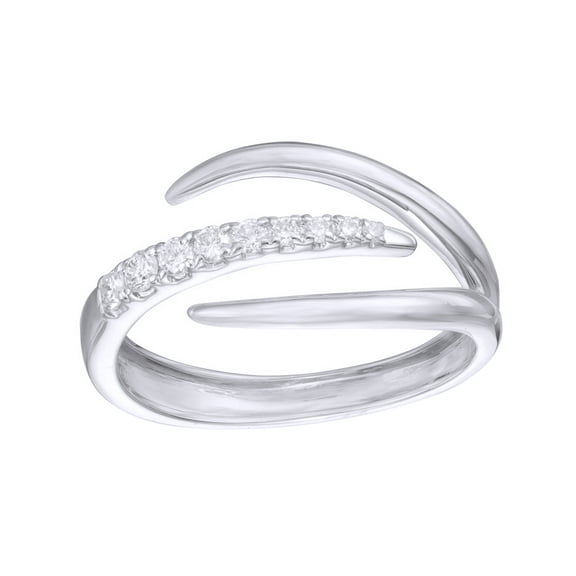 AFFY White Natural Diamond Claw Ring in 10k White Gold