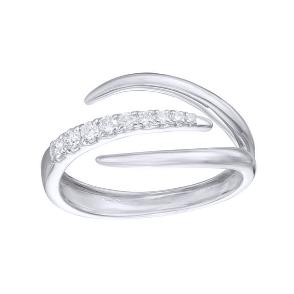 AFFY White Natural Diamond Claw Ring in 10k White Gold