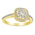 thumbnail image 1 of AFFY White Natural Diamond Cluster Cushion Style Engagement Ring In 14K Yellow Gold (0.5 Cttw), 1 of 1
