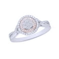 thumbnail image 1 of AFFY 0.33CT White Natural Diamond Cluster Double Frame Ring in 10k White Gold-7, 1 of 1