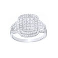 thumbnail image 1 of AFFY White Natural Diamond Cluster Double Frame Ring In 10k White Gold (0.5 Cttw), 1 of 1