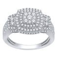 thumbnail image 1 of AFFY White Natural Diamond Cluster Double Frame Ring in 10K White Gold (1 cttw), 1 of 1