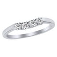 thumbnail image 1 of AFFY White Natural Diamond Cluster Engagement Ring In 10k White Gold (0.1 Cttw), 1 of 1